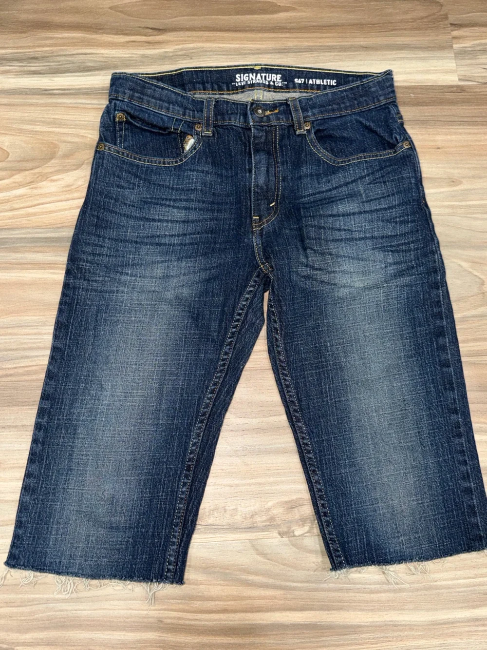 Classic Dark Wash Straight Leg Jeans - Blue